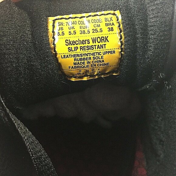 Skechers Womens Black Work Safety Shoes sz 8.5 US SN76340 Slip Resistant NWOB - Picture 12 of 12